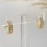C zircon hoop earrings