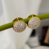 Pave zircon ball earrings