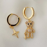 Bear charm earrings