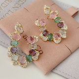Pave pink colorful earrings