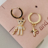 Bear charm earrings