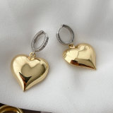 Big heart pendant with silver hoop earrings