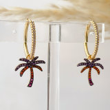 Coconut tree pendant earrings