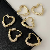 Pave heart earrings