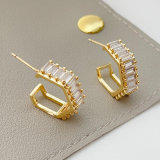 C zircon hoop earrings