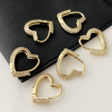 Pave heart earrings