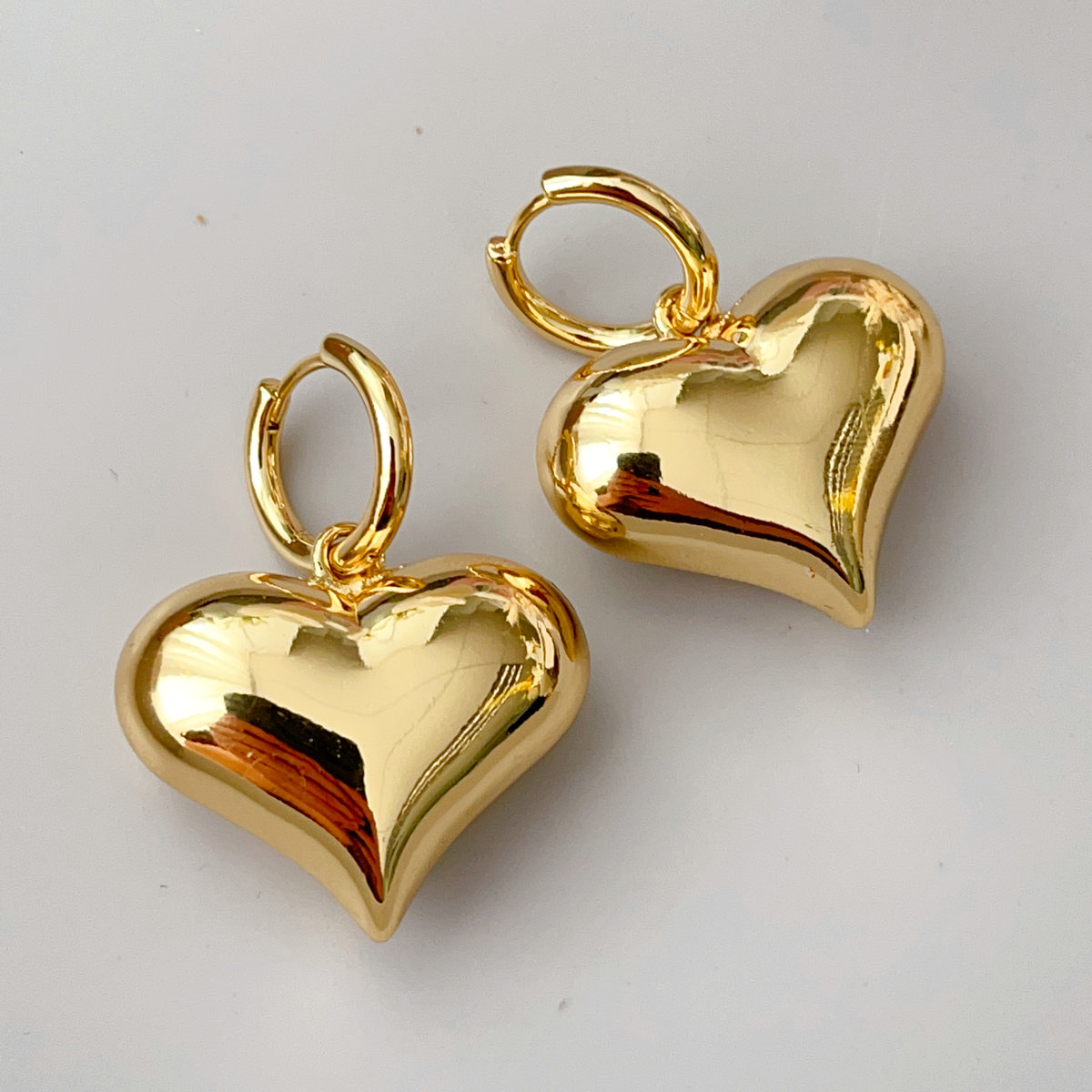 Big fat heart pendant earrings
