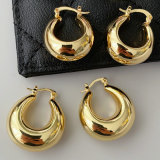 Gold chunky hoop earrings