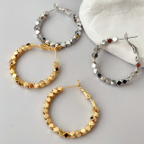 Bling square bead hoop earings 30cm