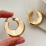 Big metal round earrings