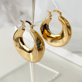 Big metal round earrings