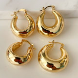 Gold chunky hoop earrings