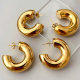 Stainless steel chunky hoops earrings