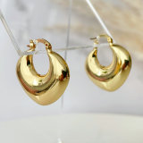 Metal chunky heart hoop earings