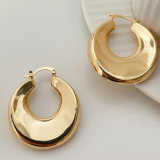 Big metal round earrings