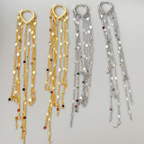 Long chain hoop earrings