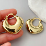Metal chunky heart hoop earings