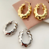 Metal twisr hoop earrings