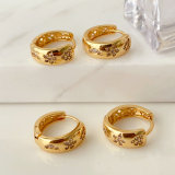 Pave basic hoop earrings 14mm
