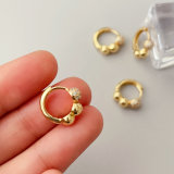 Mini pave ball hoop basic earrings 14mm