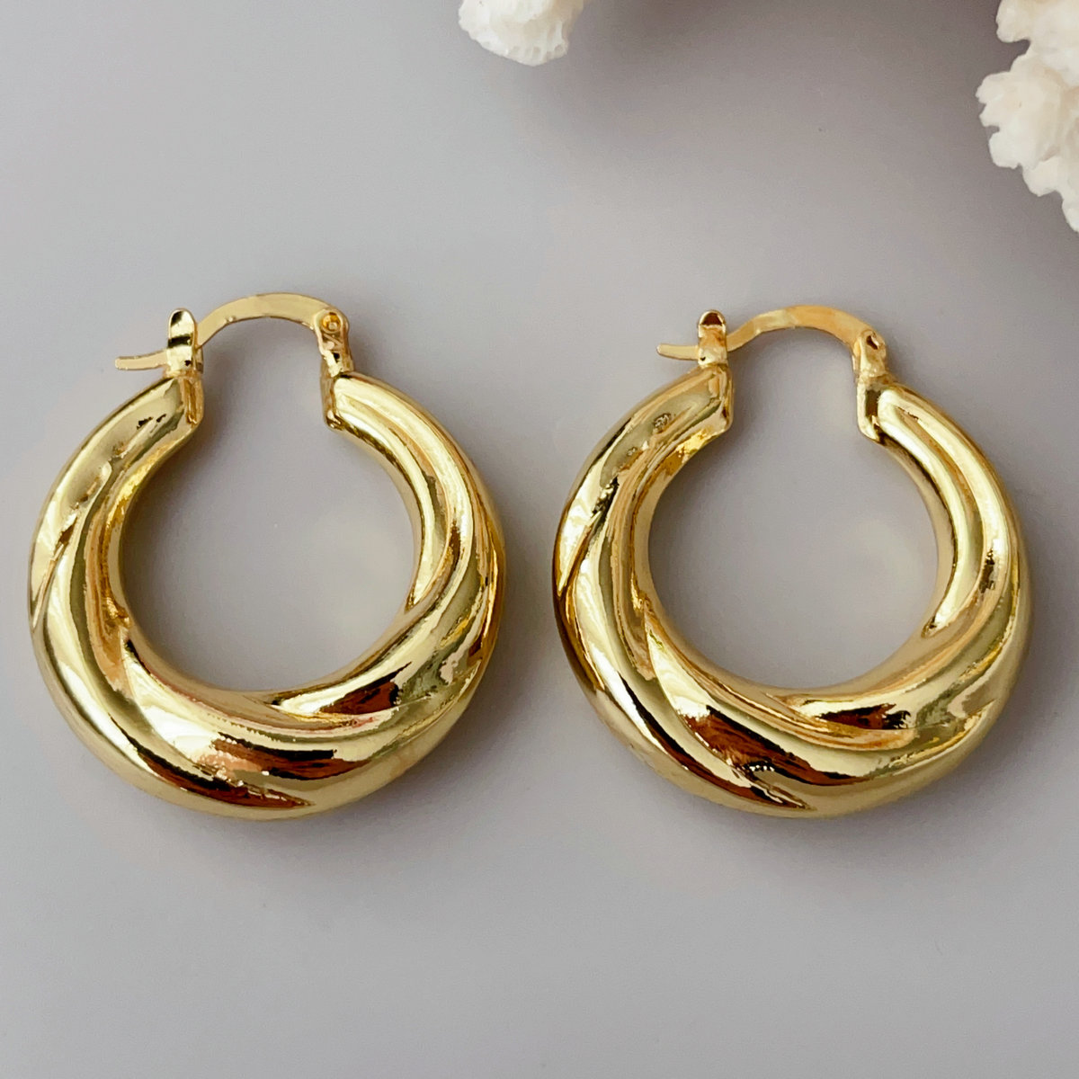 Fashion twist hoop earrings