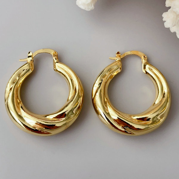 Fashion twist hoop earrings
