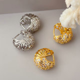 Fashion pave oval hoop earrings