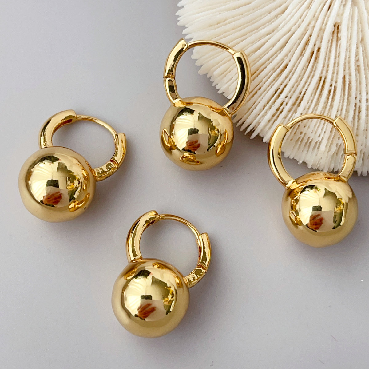Solid Gold Ball Earrings
