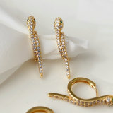 Pave snake hoop earrings