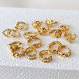 Pave basic hoop earrings 14mm
