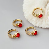 Red basic hoop earrings