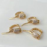 Pave flower basic hoop earrings