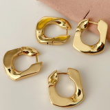 Square metal hoop earrings