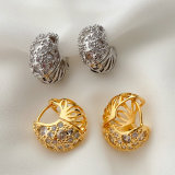 Fashion pave oval hoop earrings