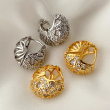 Fashion pave oval hoop earrings