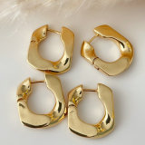 Square metal hoop earrings
