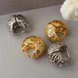 Fashion pave oval hoop earrings