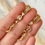 Pave pin snake basic hoop earrings 14mm