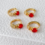 Red basic hoop earrings