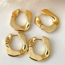 Square metal hoop earrings
