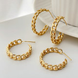 Chunky chain hoop earrings