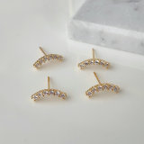Pave basic moon earrings
