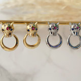 Pave tiger earrings