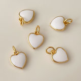 Small white enamel heart charm