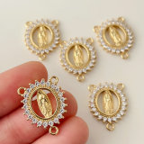 Pave virgin mary charm