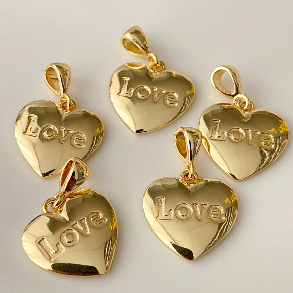 Heart shape pendant with  love  words