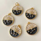 Black enamel star pendant