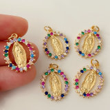 Colorful pave virgin mary charm