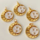 White enamel star moon charm
