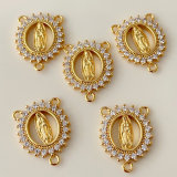 Pave virgin mary charm